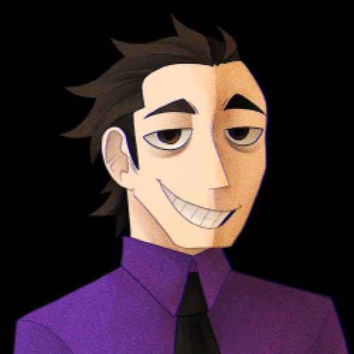 Lester Drakos portrait. He is a tired-looking, thin white man, with visible bags under his brown eyes. His hair is dark greyish brown and he's wearing a purple shirt, with a black tie. An orange shadow overcasts the right side of his face.